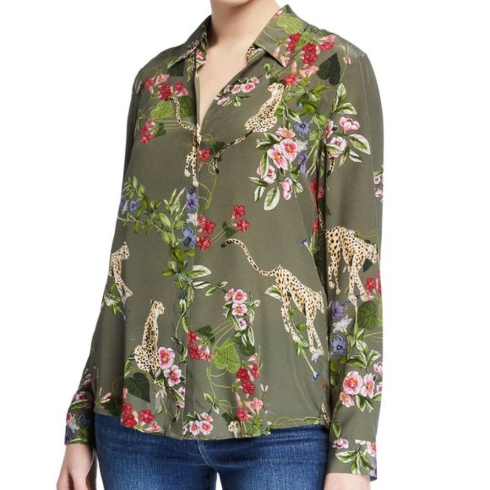 ISO L'agence XS Nina Cheetah Jungle print blouse